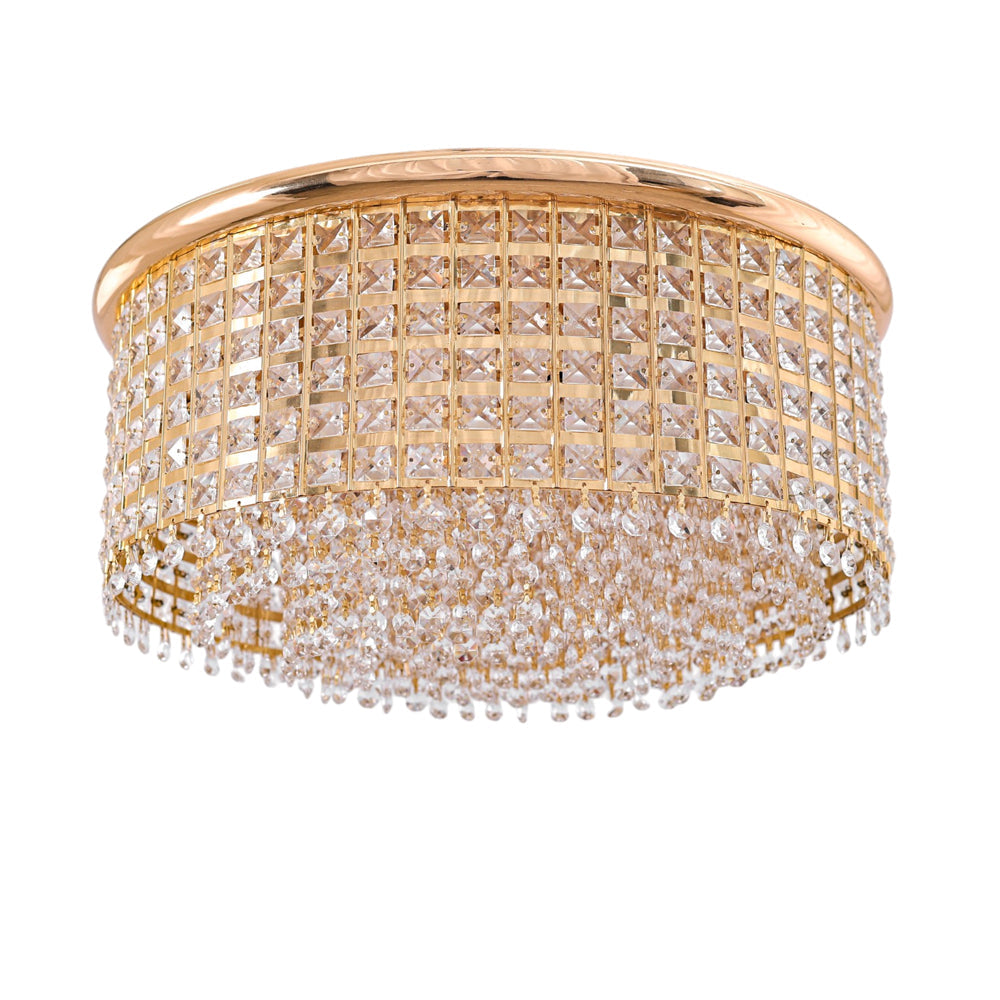 لطش، 8 لمبة، ستانلس ستيل، 50×25 سم ذهبي - Flush Light, 8 Lights, Stainless Steel, 50×25Cm Gold